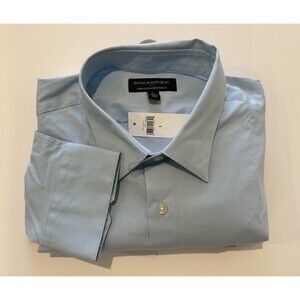 NWT Banana Republic Men’s Blue Dress Shirt Size L 16/34 To 16.5/35 Tailored Slim